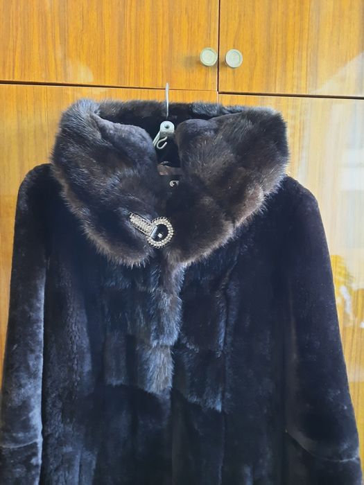 Шуба мутон+норка 46-48