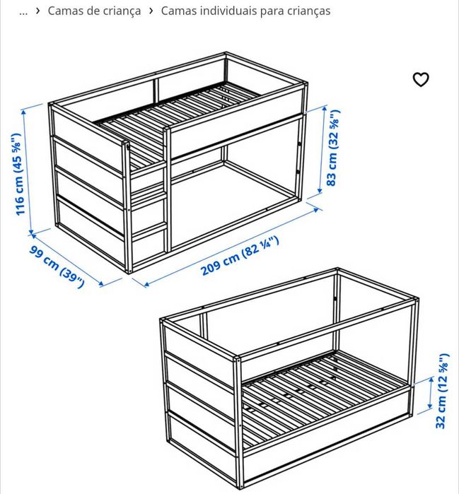 Cama beliche IKEA kura