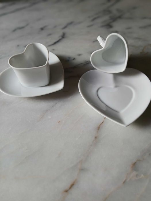 Dois candeeiros sträla coração ikea + 2 chávenas de café coração