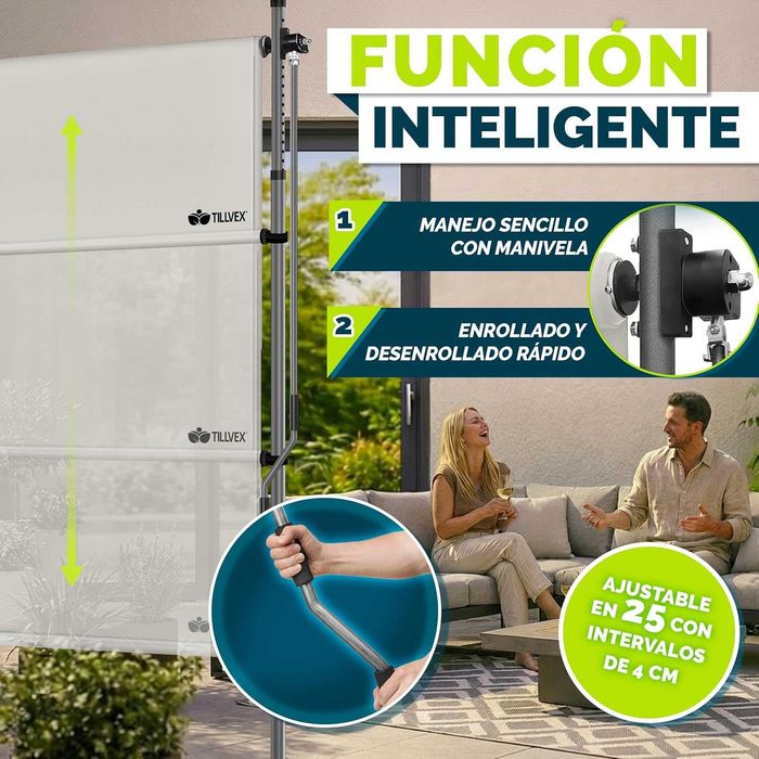 Toldo exterior vertical 200x310 bege instalação sem furos