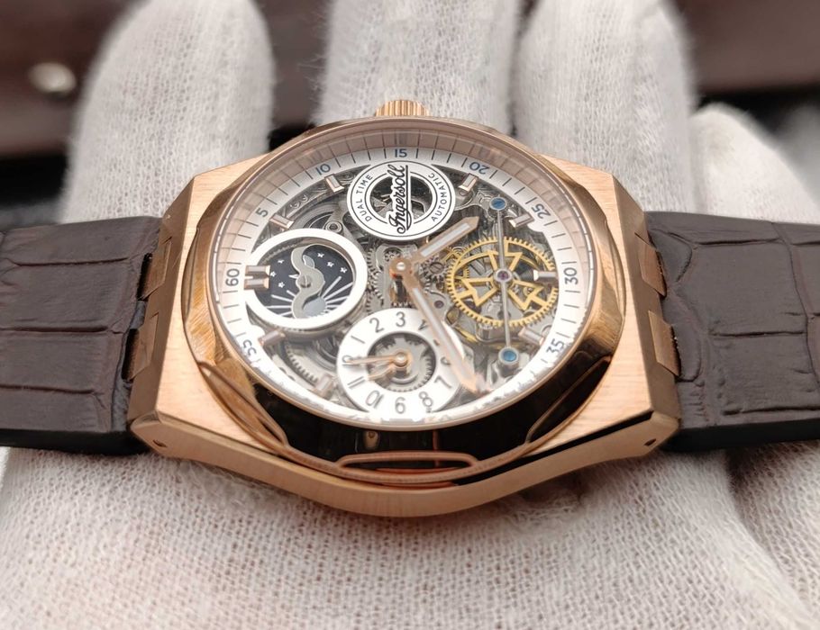 Śliczny zegarek Ingersoll Broadway Automatic dual time, moon phase