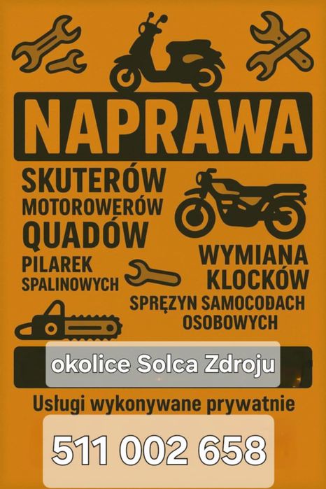 Naprawa servis skuterów quadów pił kosiarek