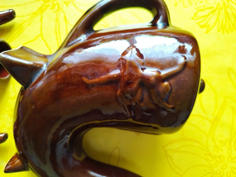 Dzbanek Karafka mleczniki zestaw Gliniane PRL