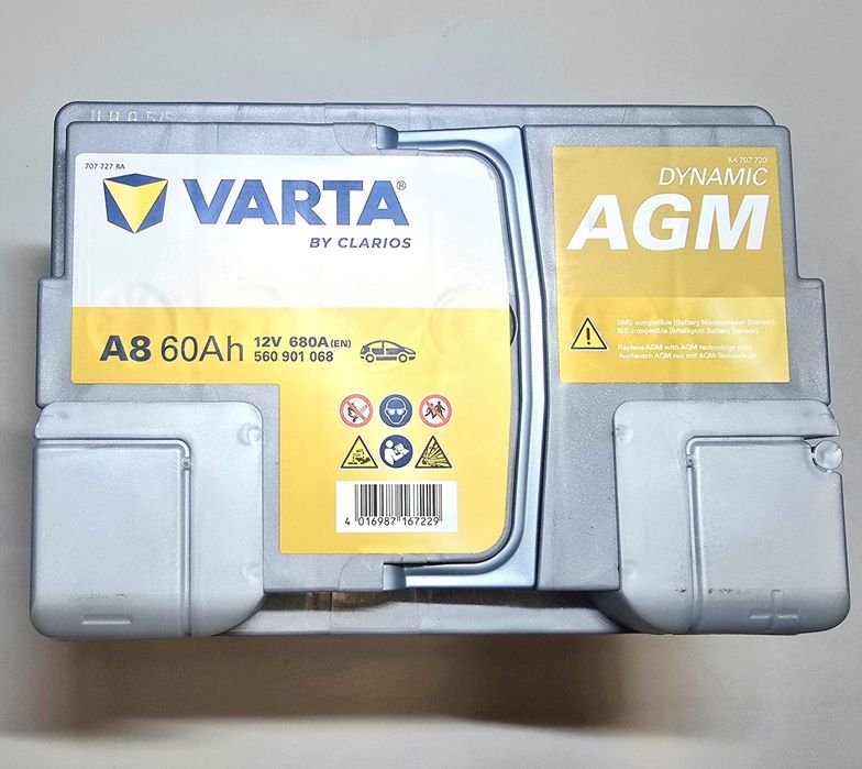Akumulator Varta A8 AGM 12V 60AH 680A nowy montaż Wysyłka Gratis