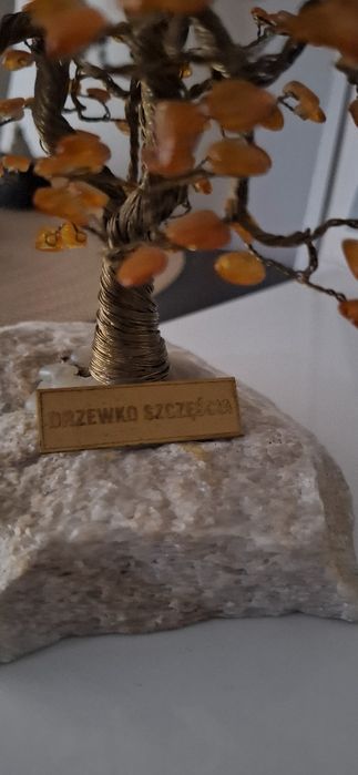 Drzewko szczęścia  listki z bursztynu
