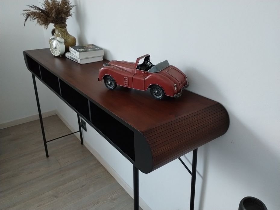 Unikatowa konsola drewno metal