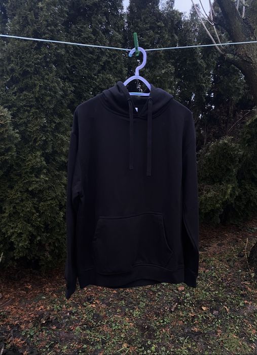 Bluza jumper z kapturem czarna black męska men bawełna cotton XL