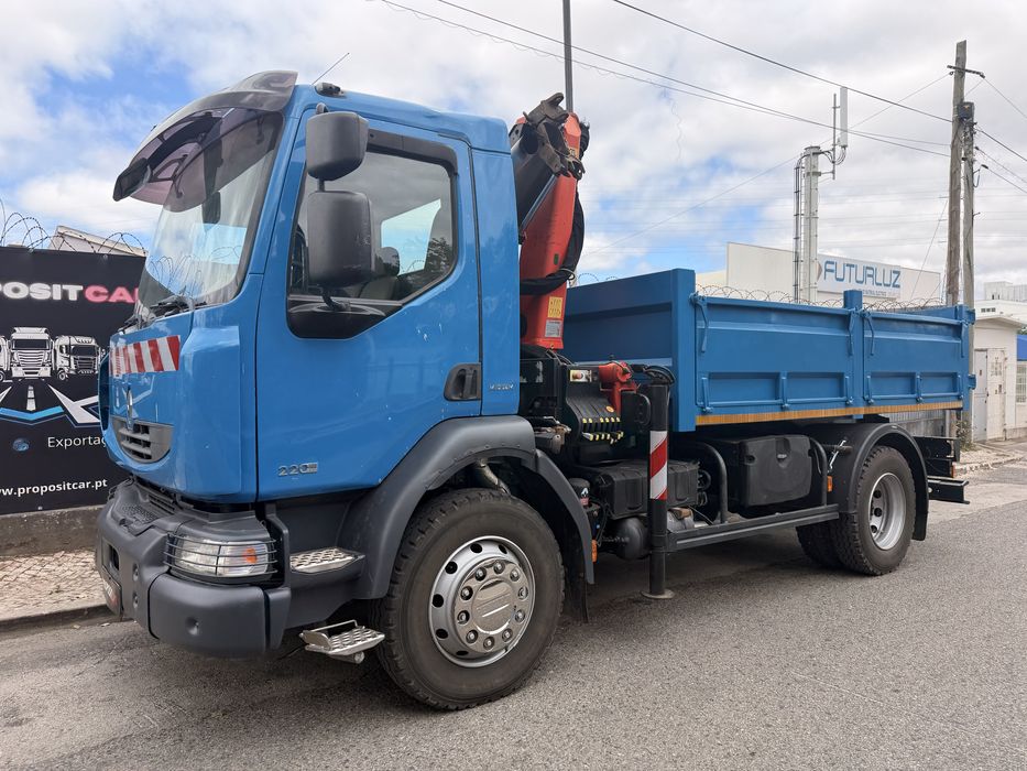RENAULT MIDLUM Grua Palfinger PK7501 Basculante 220cv Apenas 306.000km ###OPORTUNIDADE###