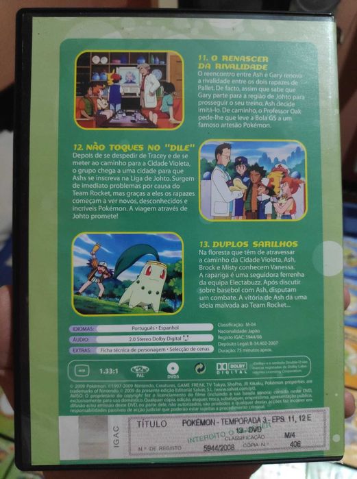 DVD Pokémon - Temporada 1, 2, 3 [Coleção completa]