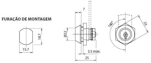 Fechadura com linguete 40 - SOFI - ref. 7177.3