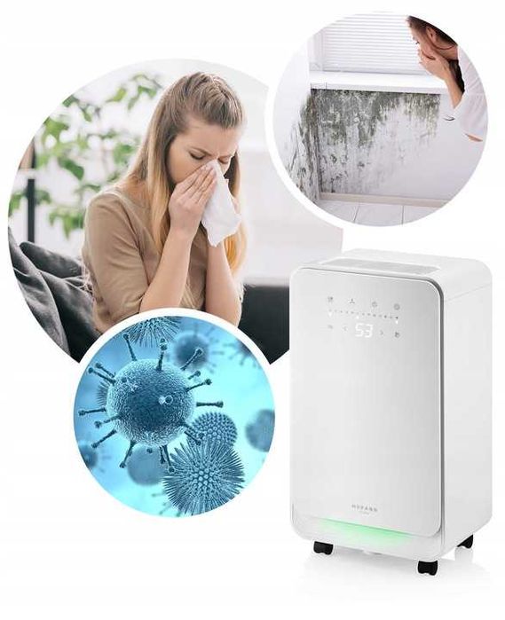 WYDAJNY Osuszacz Powietrza WIFI automatyczny pochłaniacz wilgoci 12L