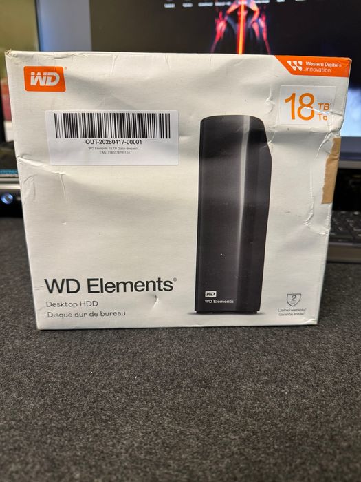Dysk Zewnętrzny WD ELEMENTS Desktop 18Tb USB 3.0 HDD Czarny