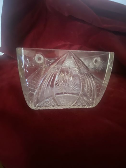 Base de queijeira em cristal lapidado