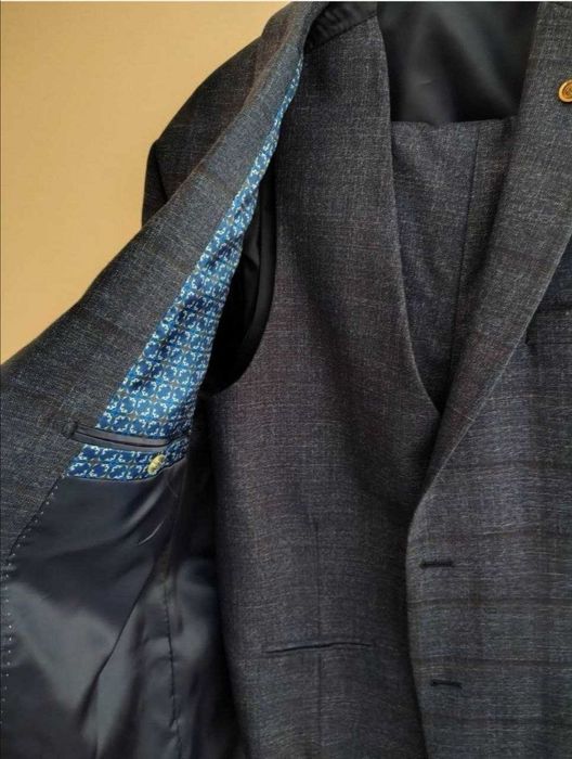 Чоловічий костюм-трійка Marco Menti (80% вовна) / Розмір 54 (Slim Fit)