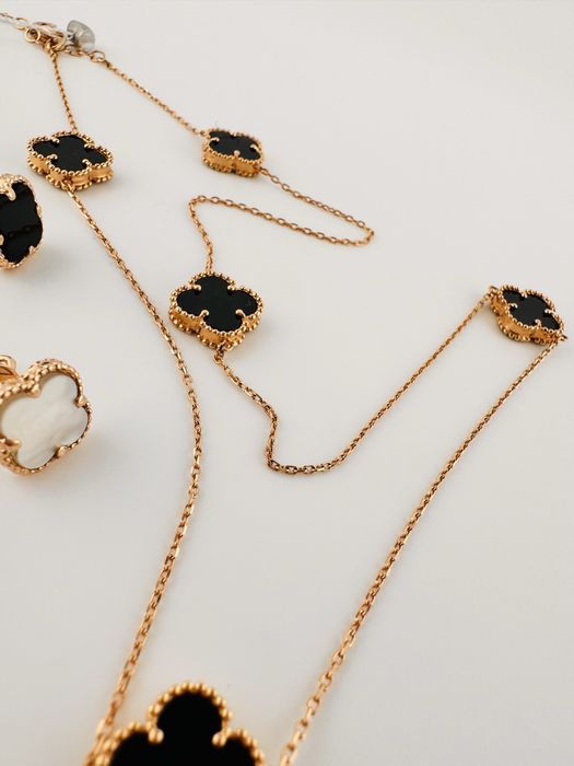 Золоті сережки нові / стиль «Van Cleef»