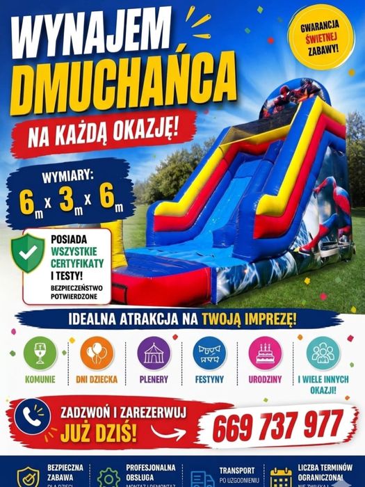 Zamek dmuchany + Piana Party | wynajem festyny przedszkola dzieci