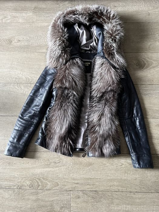 Шкіряна куртка з хутром