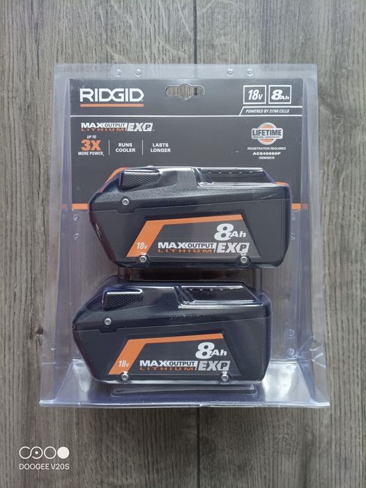 Ridgid 18V акумуляторні батареї, АКБ, зарядні пристрої