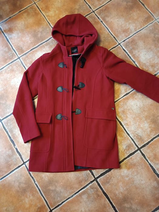 Kurtka wełniana budrysówka college preppy krótki płaszcz