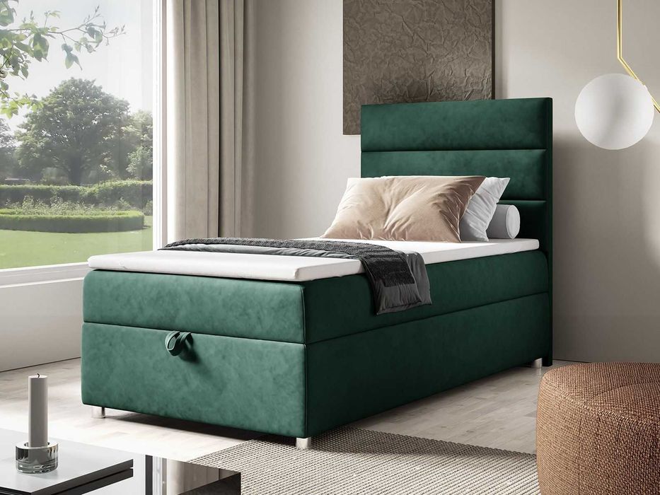 Łóżko KONTYNENTALNE SINGIEL z pojemnikiem 70x200 80x200 90x200 100x200