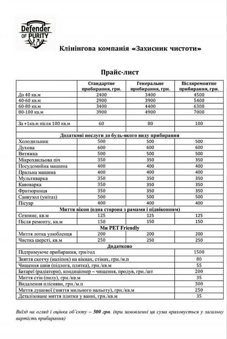 Клінінгові послуги