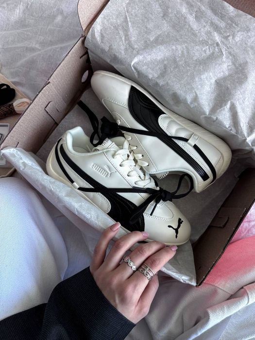 HIGH QUALITY! Puma Rose Speedboat Black White 36 37 38 39 40 41 пума спідбоут білі чорні