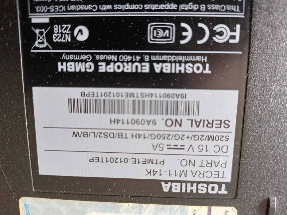 Portatil Toshiba Tecra M11 - bateria nova