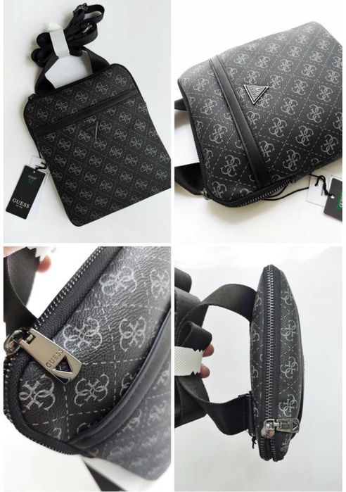 Чоловіча сумка guess оригінал фірмова гесс сіра коричнева беж чорна