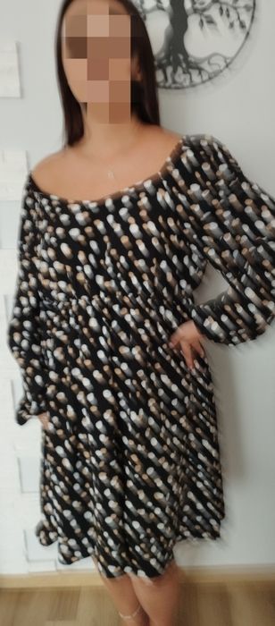 Sukienka midi casual czarna 46