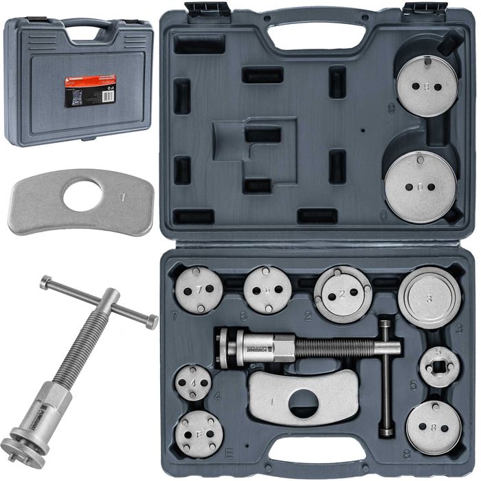 zestaw do wyciskania cofania tłoczków hamulcowych praska 12 el PM-ZWT-12T