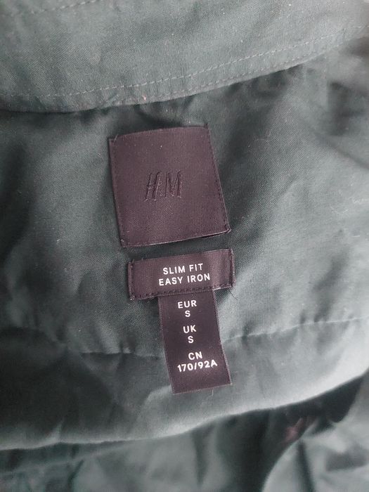 Koszula męska h&m w kolorze butelkowej zieleni