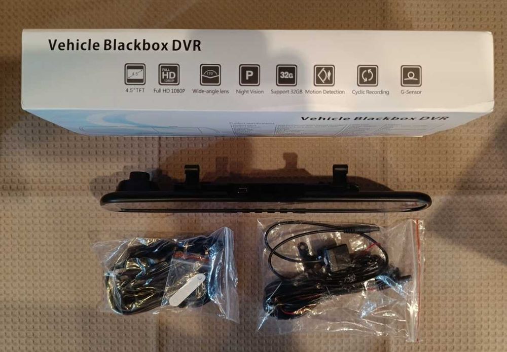 Автореєстратор дзеркало з камерами на дві камери задня і передня