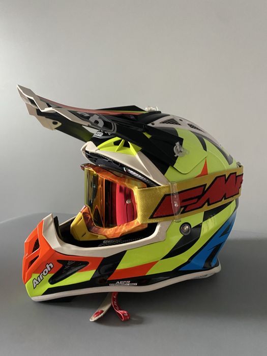 Kask cross / enduro Airoh + gogle FMF