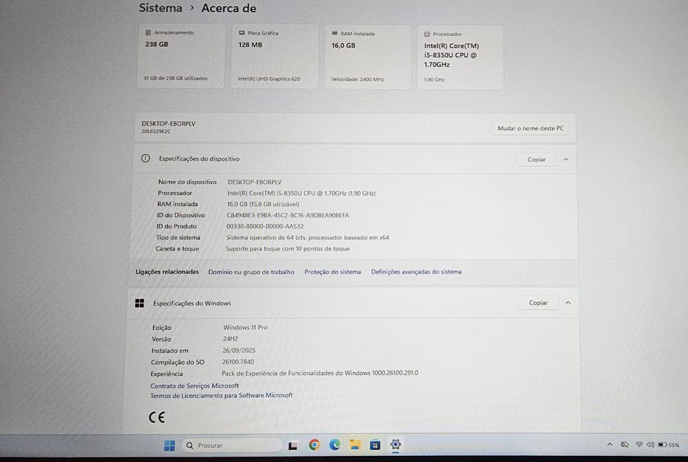 Lenovo Thinkpad T480 c/ Ecrâ Tátil | i5 | 16GB | 256GB SSD | Garantia