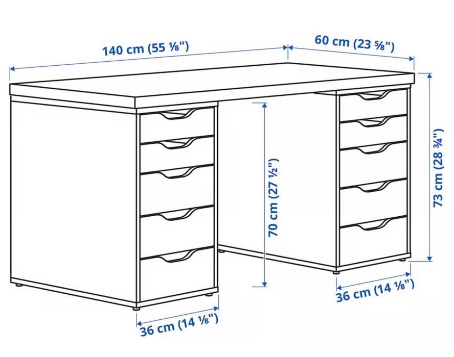 Biurko biale IKEA 140x60