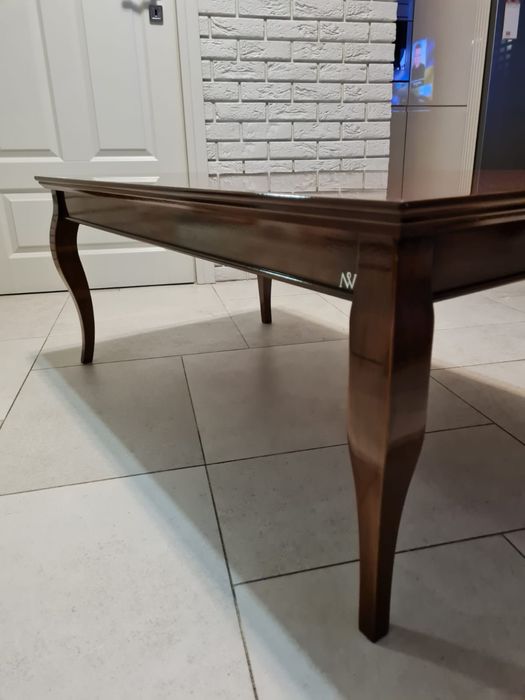 Ława stolik kawowy lite drewno wysoki połysk