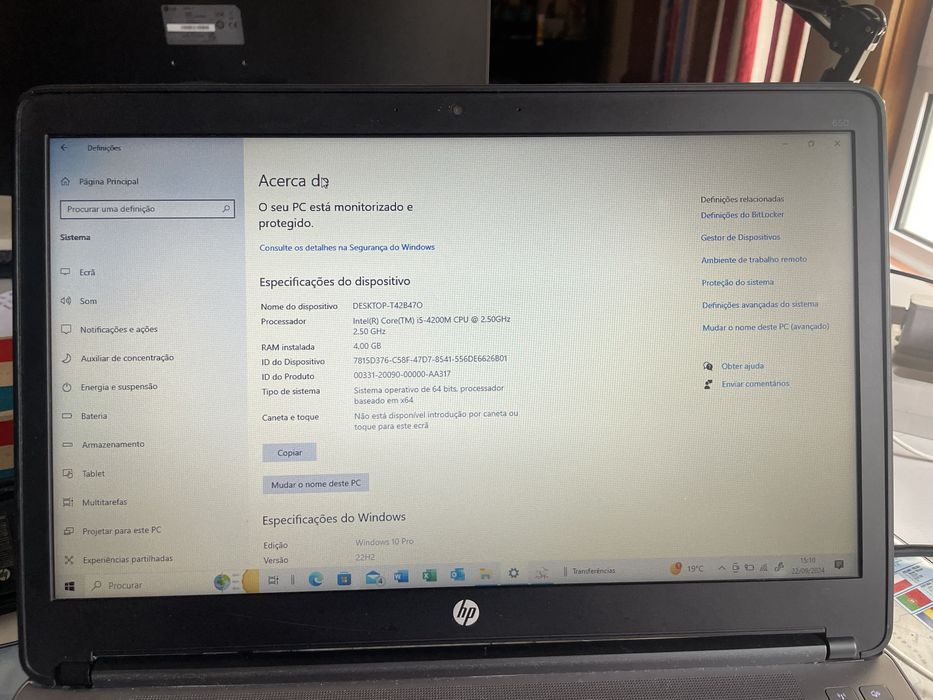 HP Laptop i5 Windows 10 + BenQ Monitor + Epson SX600FW Printer64738330263427121