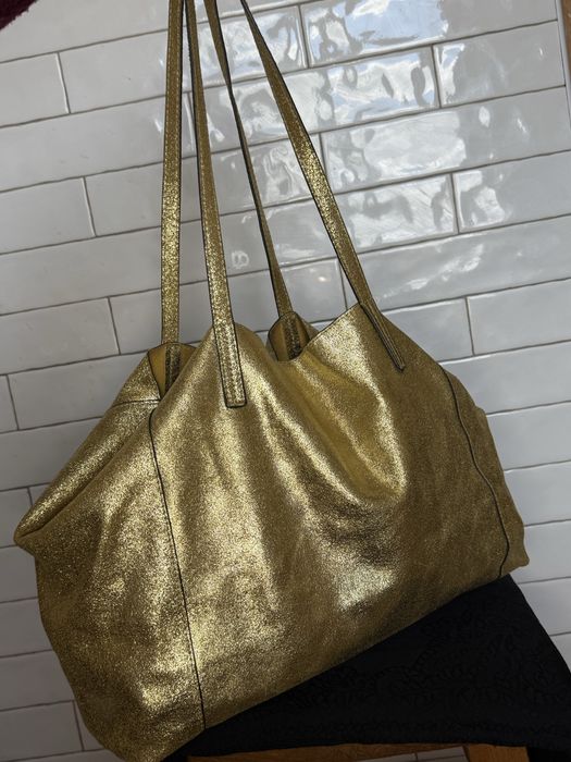 Сумка натуральна шкіра ЗОЛОТА