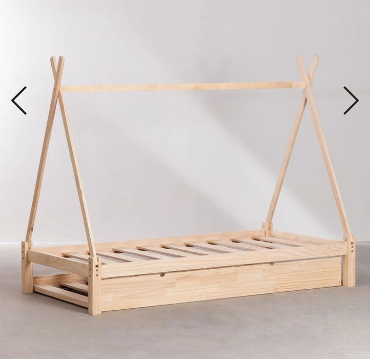 Cama de madeira Joan Kids para colchão de 90 cm