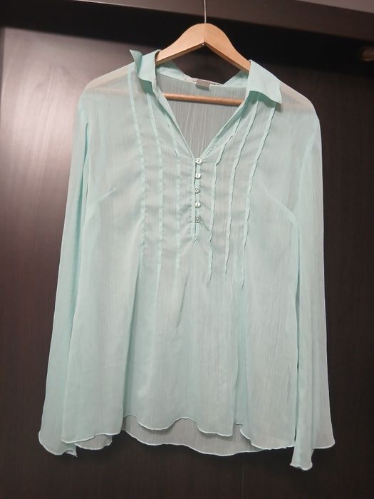 Miętowa szyfonowa bluzka Collection Chalice Modern – r. 36/38, półprze
