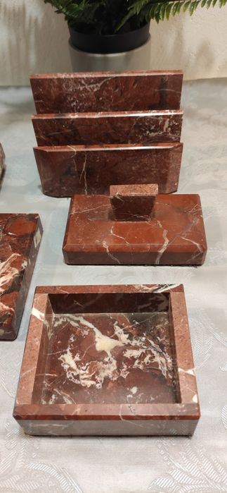 Zestaw biurkowy  marmurkowy art deco