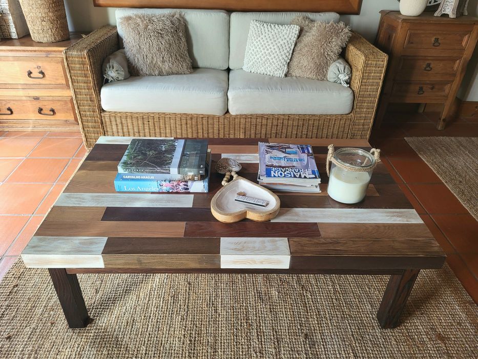 mesa, grande, apoio, centro, rustico