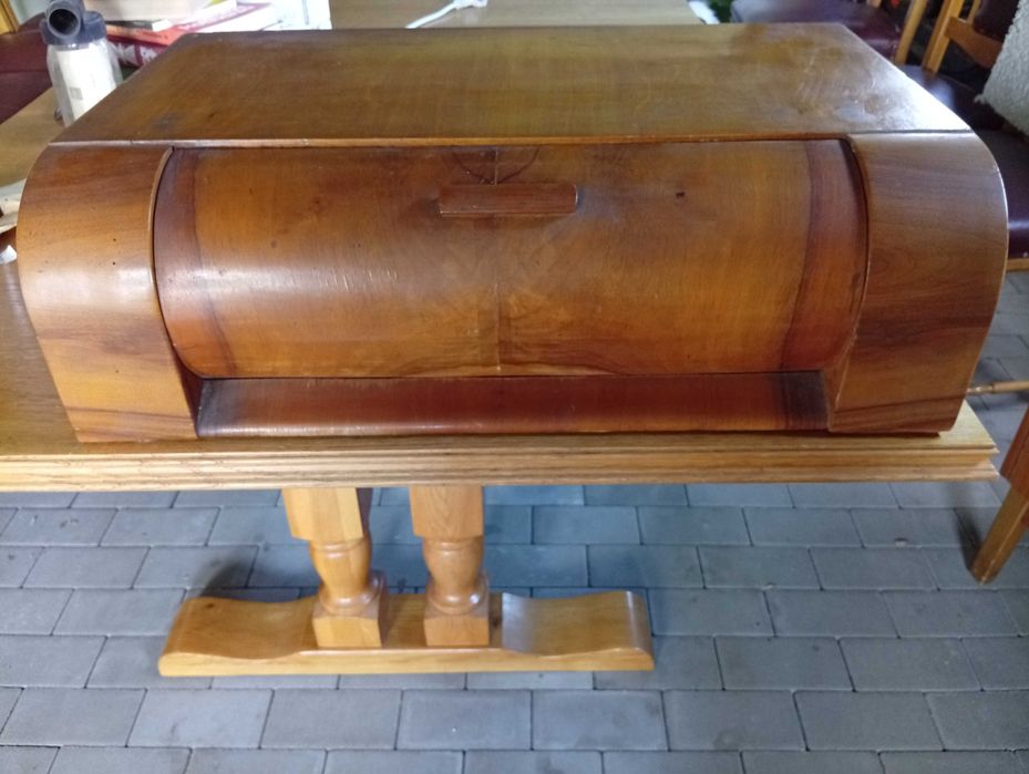 Chlebak drewniany obudowa gramofonu PRL stan BDB