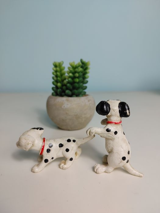 Pieski psy figurki prl gumowe dalmatyńczyki 101 dalmatyńczykow disney