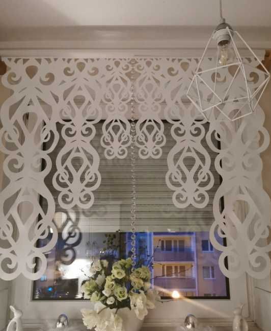 Firana panel ekranowy 60x100 cm żakard dekoracja okienna 2 sztuki