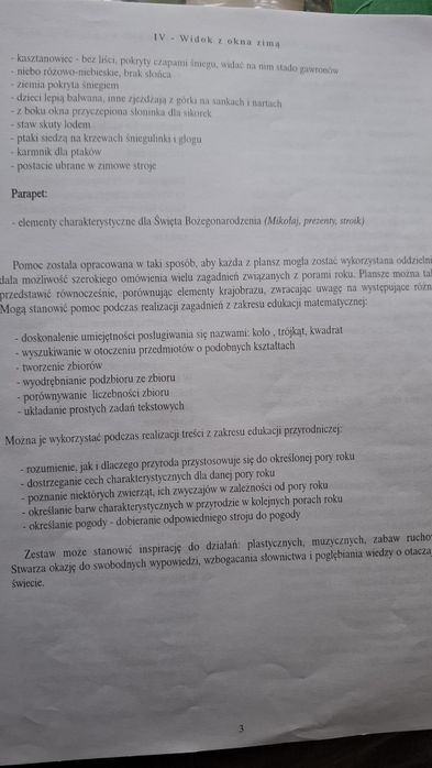 Pory roku w oknie, stara teczka dydaktyczna, przedszkole