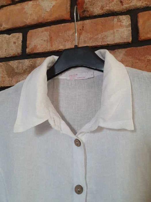 Lniana bluzka z baskinką 38-40/M-L