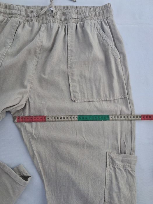 Spodnie lniane bojówki 46 3xl
