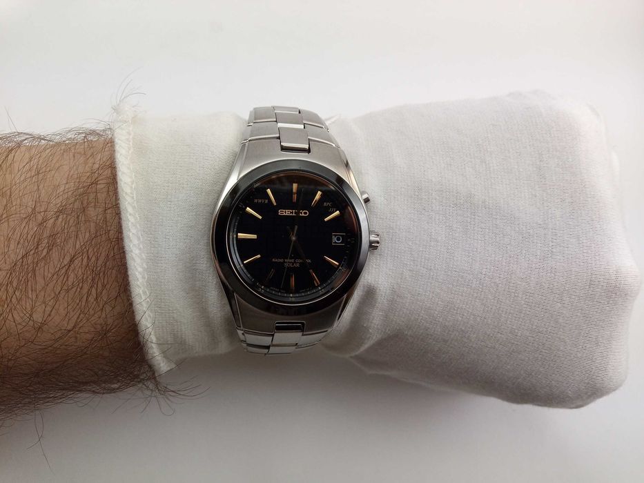 Мужские часы Seiko Solar SBTM083 титан радиоконтроль сапфир Japan made