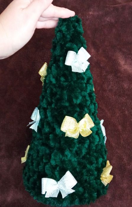 Ялинка хендмейд 30 см маленька ялинка в'язана плюшева 30 см